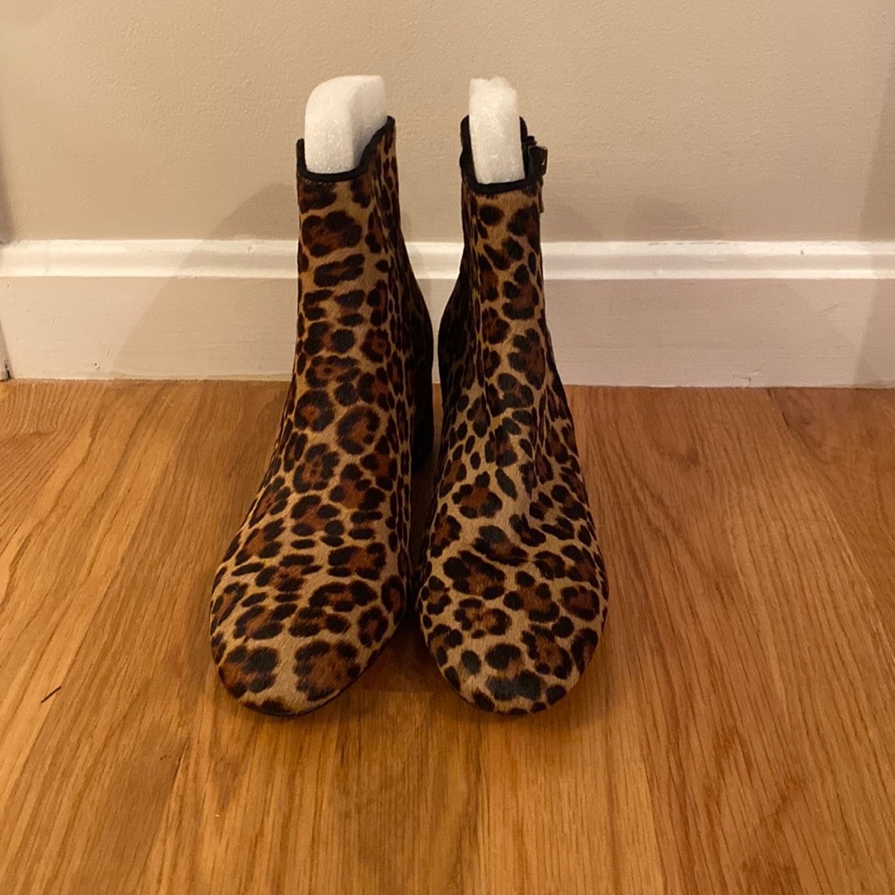 Brand new Ann Taylor Loft leopard print booties, size 8. Never worn.